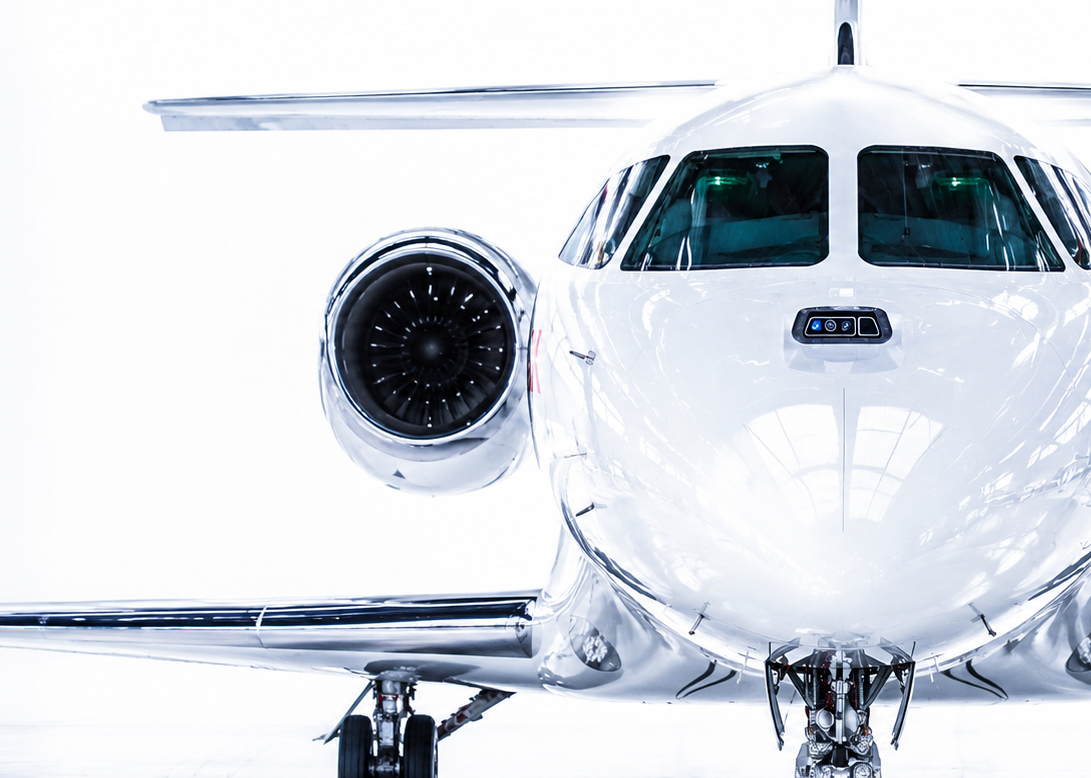 Close front view of a private aircraft