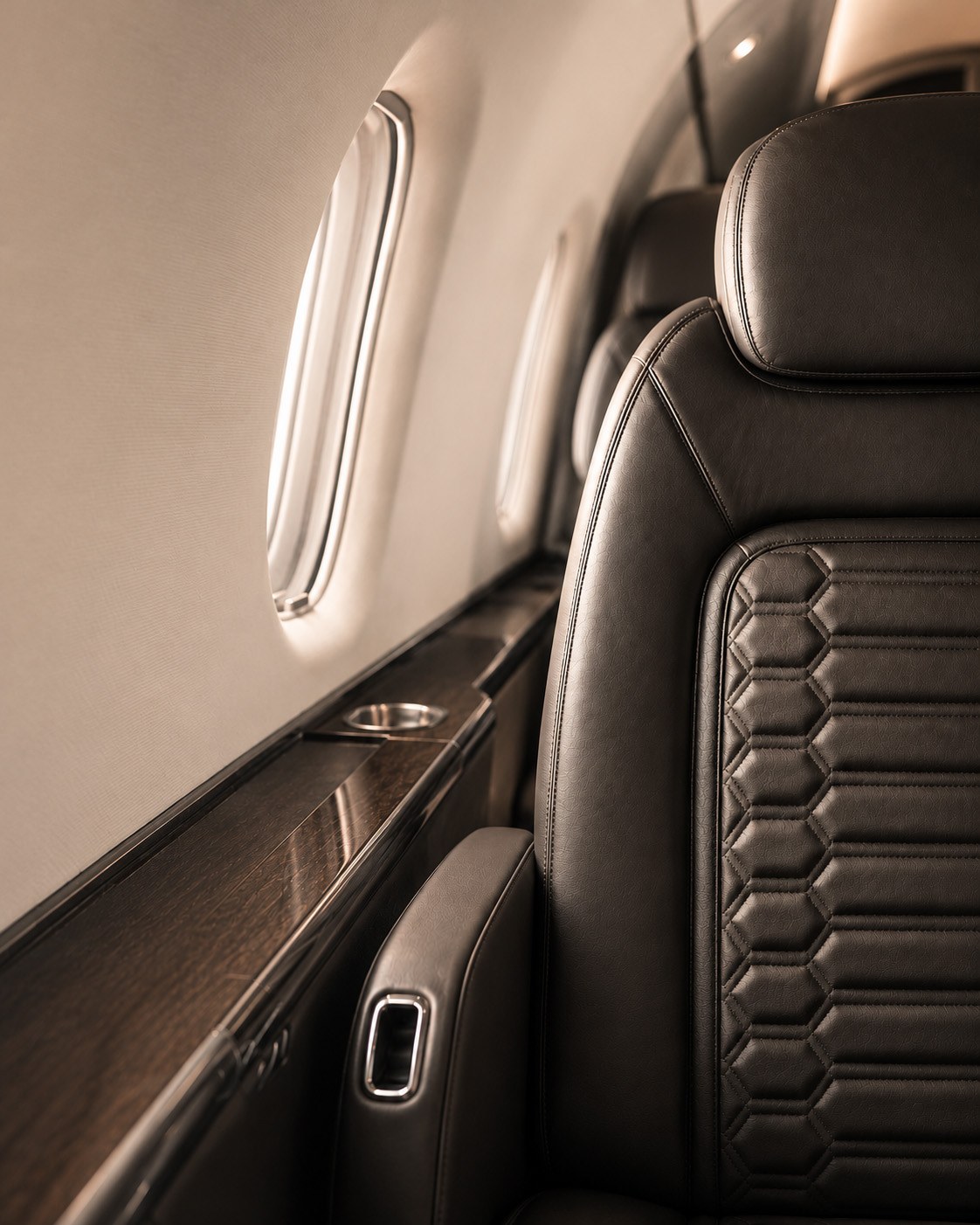 Private aircraft cabin detail
